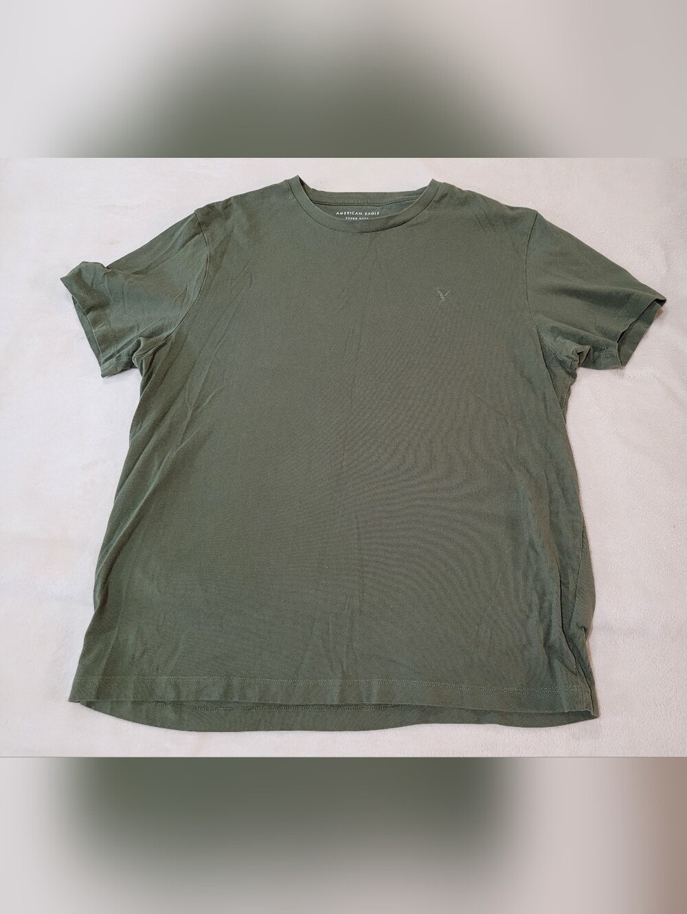 American Eagle Men's Supersoft Olive Green Crew Neck Short Sleeve T-Shirt L